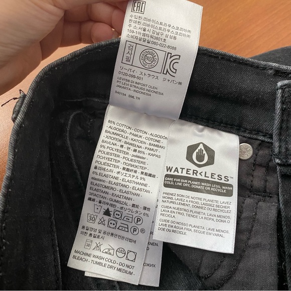 Levi's Mile High Super Skinny Black Size 27 - Picture 12 of 14